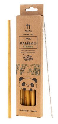 bio Słomki Bambusowe z Czyścikiem