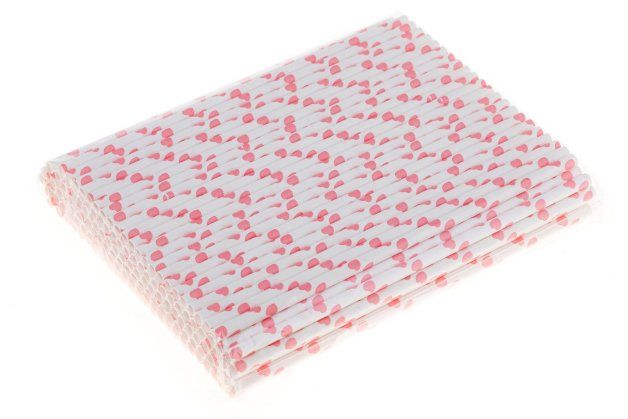 ekologiczne słomki papierowe różowe paski